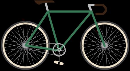 绿色自行车插画免抠png透明图层素材