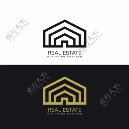 黑色和金色的房子标志