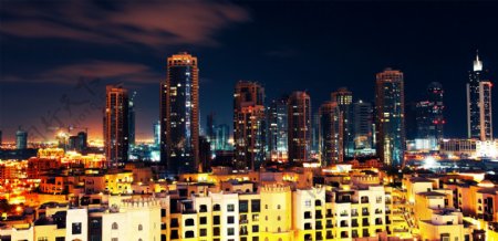 美丽的都市建筑夜景图片