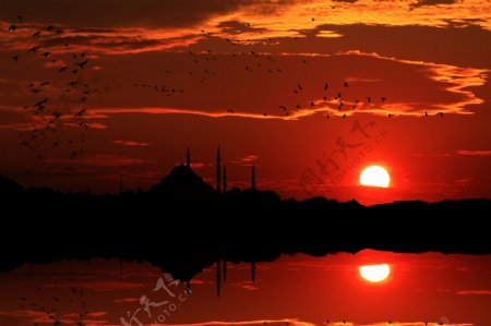 伊斯坦布尔黄昏美景图片