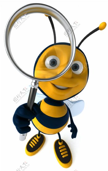 3D卡通蜜蜂素材图片