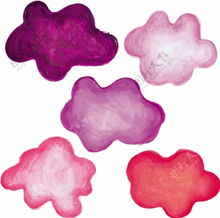 紫色笔触云朵形状图形