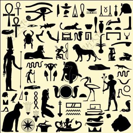 埃及图案剪影图片
