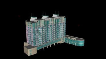 MAX多层楼房3D模型