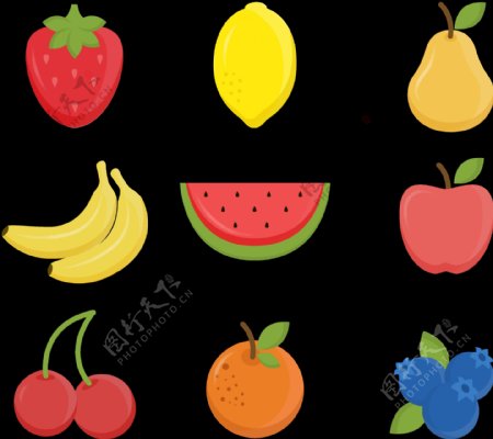 各种手绘水果图标免抠png透明图层素材