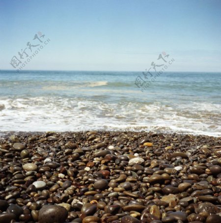 海岸边的鹅卵石图片