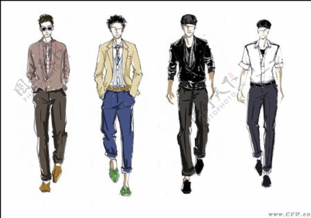 4款时尚男装设计图