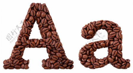 咖啡豆组成的字母A图片