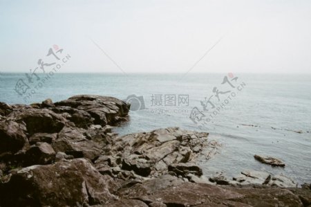 海风景自然海洋岩石湖泊悬崖石头地平线