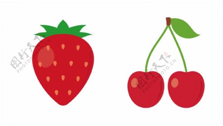 矢量卡通水果草莓EPS