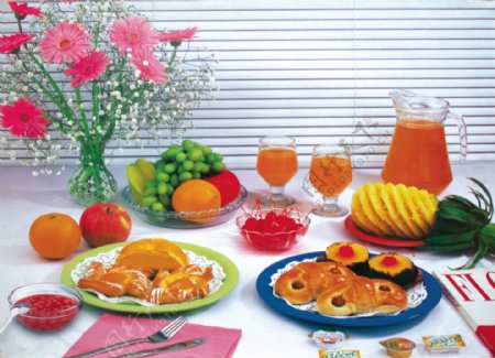 桌上的食物装饰画