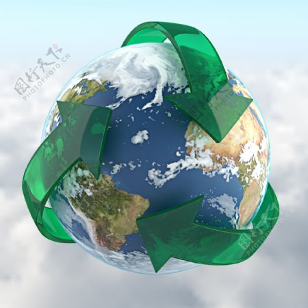 回收标与地球图片