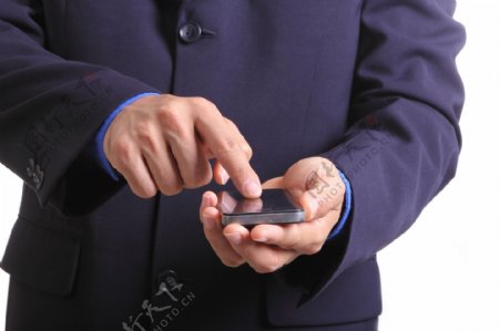 商务男人与手机图片