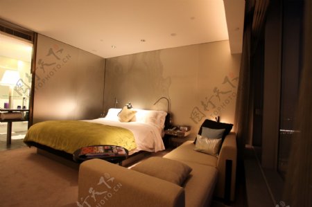 香港W酒店简洁卧室设计图片