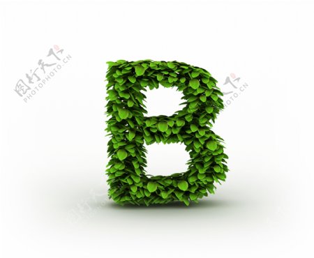 绿叶立体字母B