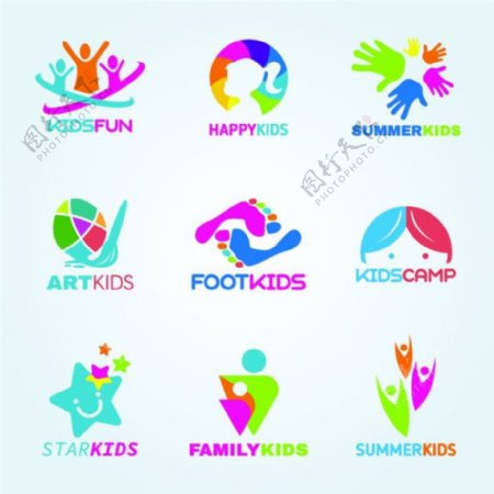 彩色人物脚印标志图片