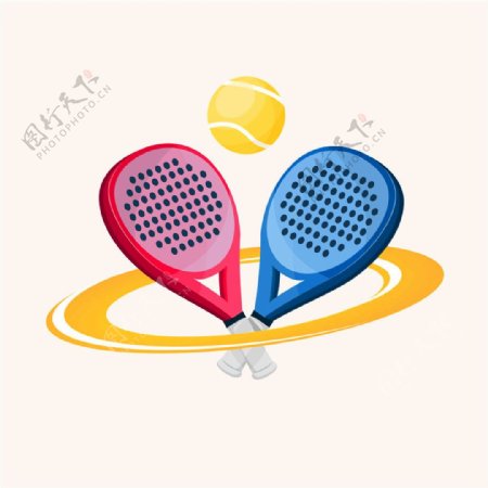 球拍和网球logo图片