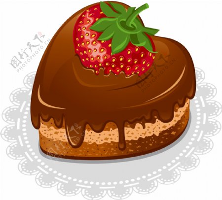 矢量蛋糕草莓元素