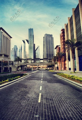 城市街道风景图片