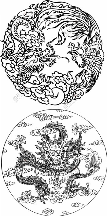 中国风古典龙纹矢量素材46