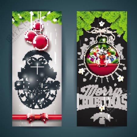 圣诞竖旗创意设计模板矢量素材下载