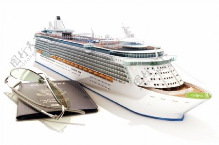 护照与轮船模型图片