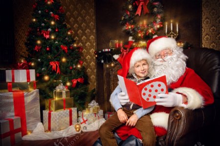 圣诞老人与儿童图片