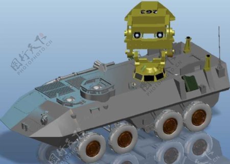 轮式装甲战车机械模型