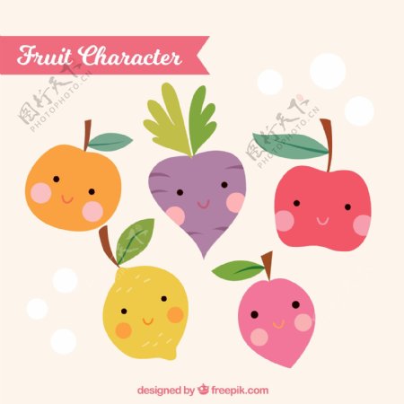 可爱水果人物表情图标