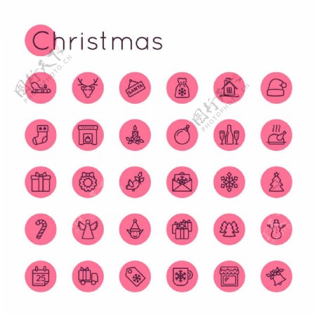 粉色圣诞节图标图片