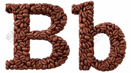 咖啡豆组成的字母B图片