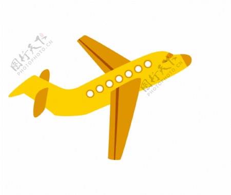卡通物品黄色飞机模型