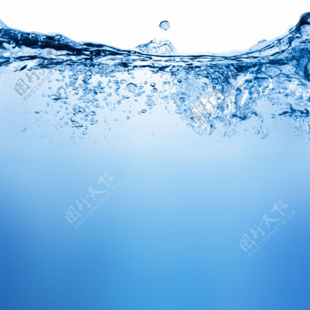 蓝色水面与水纹图片