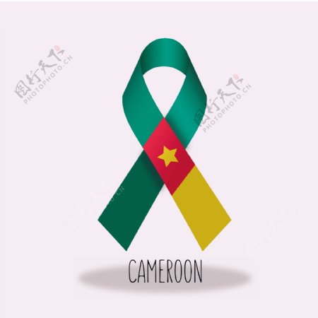 喀麦隆国旗丝带设计
