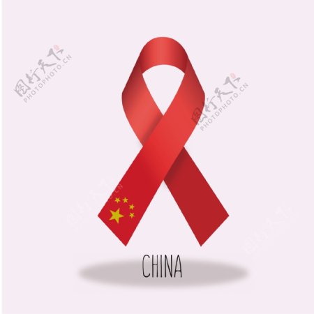 中国国旗丝带设计
