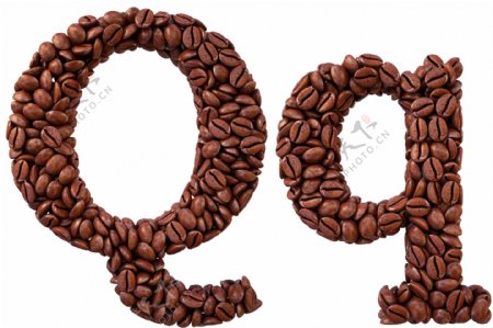 咖啡豆组成的字母Q图片