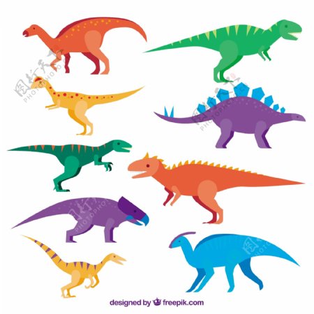 彩色平板恐龙