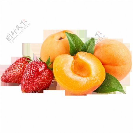 水果草莓和黄桃素材