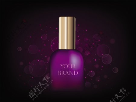 紫色瓶子护肤品背景图