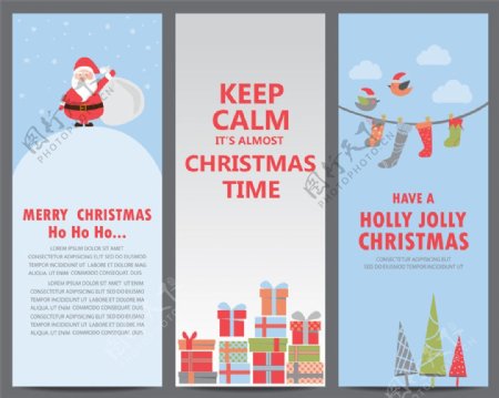 圣诞节雪人和礼物海报图片