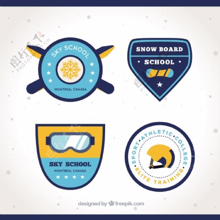 滑雪学校徽章