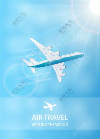 创意飞机旅行设计素材图片