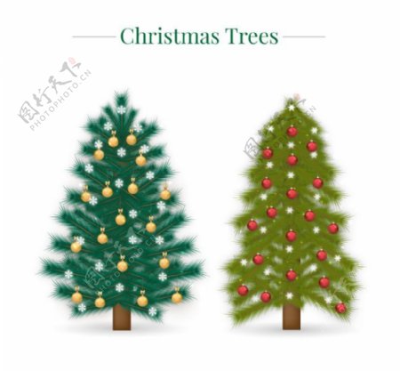 两种装饰圣诞树