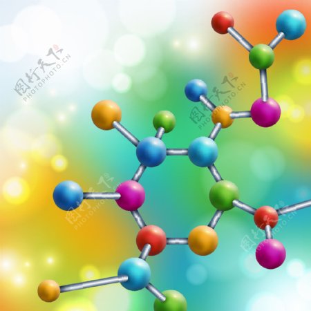元素分子结构组合设计矢量素材