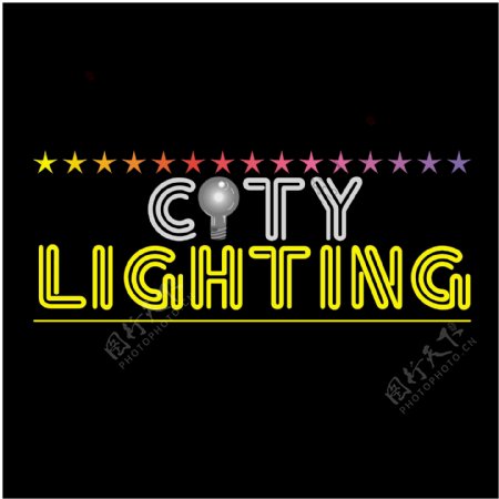 城市灯光创意logo设计