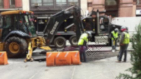 建筑工人马路修复视频