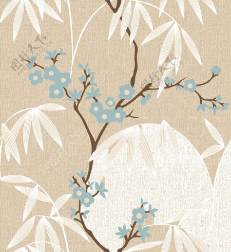 中式花纹纹理树