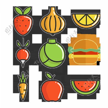 蔬菜水果食物食品精美icon图标