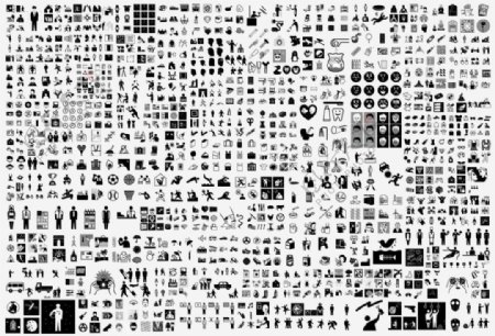 1000多个黑白灰图形图案