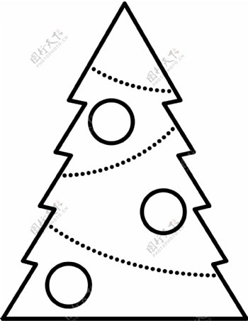 线性圣诞树icon图标